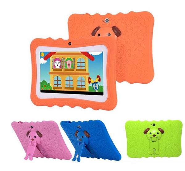 Kids Brand Tablet PC 7 inch Quad Core children tablet Android 4.4 Allwinner A33 google player wifi big speaker protective cover