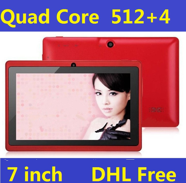 A33 Q88 Quad core 7 Inch Allwinner Tablet PC Android 4.4 Dual Camera 4GB 512MB Capacitive screen WIFI MID DHL FREE