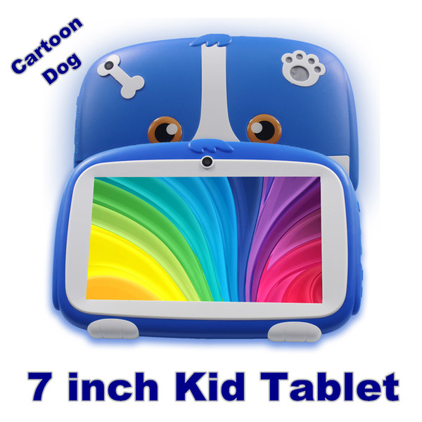 2020 7 Inch New Cartoon Dog Kids Learning Tablet Pc Android 4.4 Quad Core Installed Best gifts for Children Tablets Pc 512MB+8GB