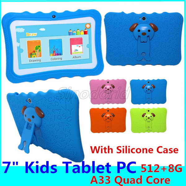 Kids Tablet PC 7 inch Allwinner A33 Quad Core 512 8GB children tablets Android 4.4 wifi big speaker protective cover