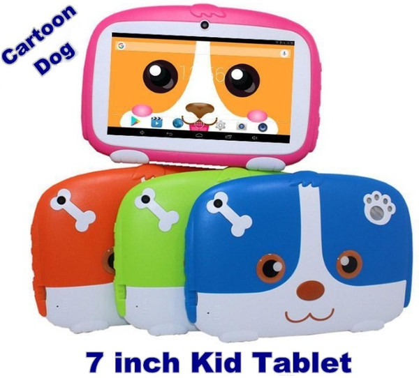 7 Inch New Cartoon Dog Kids Learning Tablet Pc Android 4.4 Quad Core Installed Best gifts for Children Tablets Pc 512MB 8GB