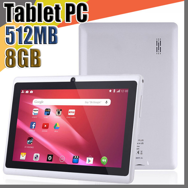 20X 2018 7 inch Capacitive Allwinner A33 Quad Core Android 4.4 dual camera Tablet PC 8GB 512MB WiFi EPAD Youtube Facebook Google A-7PB