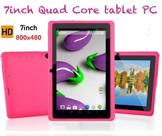 5PCS 7 inch Capacitive Allwinner A33 Quad Core Android 4.4 dual camera Tablet PC 4GB ROM 512MB WiFi EPAD Youtube Facebook Google