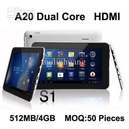 Wholesale - Freeshipping 7'' 7inch 7 inch Dual Core Tablet PC Android 4.2 Allwinner A20 Capacitive multi-touch HDMI Camera WIFI 512MB/4GB