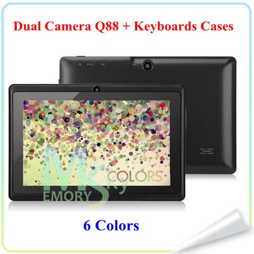 7 Inch q88 A23 A33 Quad Core Allwinner A33 Android 4.4 Dual Camera 7 inch Capacitive A23 tablet pc 1.5GHz 512M 4G Kids Tablets Pad 002609