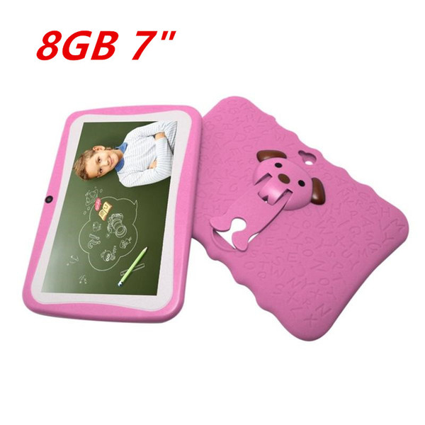 2019 Kids 7 Inch Tablet PC Quad Core Children Tablet Android 4.4 Quad Core Google Player WIFI Big Speaker Protective Cover