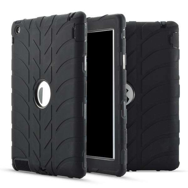 For New Ipad Tablet Pc Case Tire Texture 3 In 1 Shockproof Scratch Resistant Case Ipad Air 2 3 4 Back Cover Cases