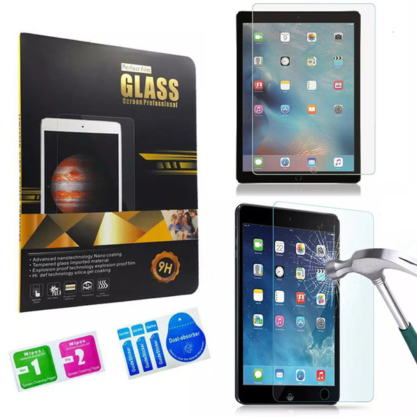 For iPad PRO 12.9inch PRO 9.7inch Screen Protector Shatterproof Anti-Scratch HD Clear iPad Mini 4 Air Tempered Glass with retail packag