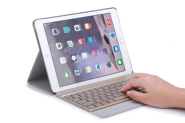 Wireless Bluetooth Keyboard cover case automatic connection bluetooth keyboard with colorful LED light For Ipad Pro9.7 inch & Ipad air 2