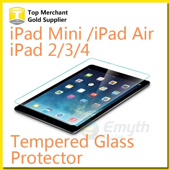 For iPad Mini 4 NEW iPad Pro 9.7inch Screen Protector Shatterproof Anti-Scratch HD Clear Mini 2/3 iPad Air Tempered Glass with retail box