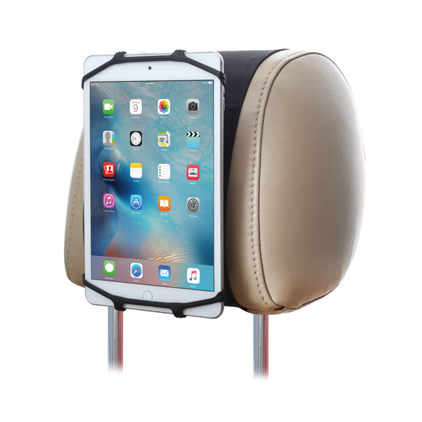 TFY Universal Car Headrest Mount Silicon Holder Travel Accessory for 7 - 10 Inch iPhones and Tablets