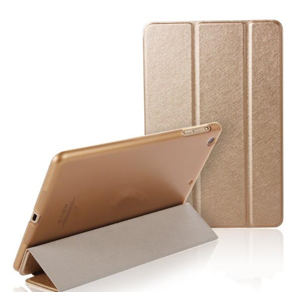 Top sale ultra thin Foldable silk PU Leather Case For ipad mini 4 3 2 air 2 Flip Cover Smooth Touch Silk Smart Cover