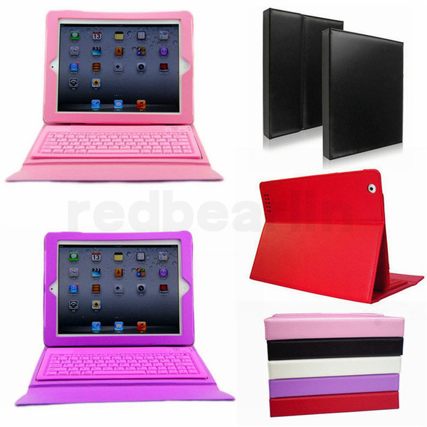 50pcs Bluetooth Wireless Keyboard leather case for Ipad Pro 1 2 3 4 5 air mini 2 retina Stand Holder Protector Protective Lined