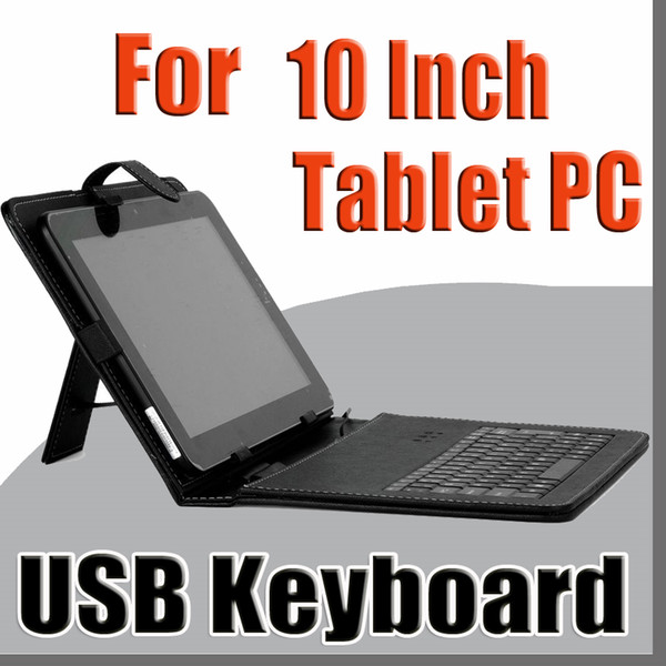 OEM Black Leather Case with Micro USB Interface Keyboard for 10 inch MID Tablet PC C-JP