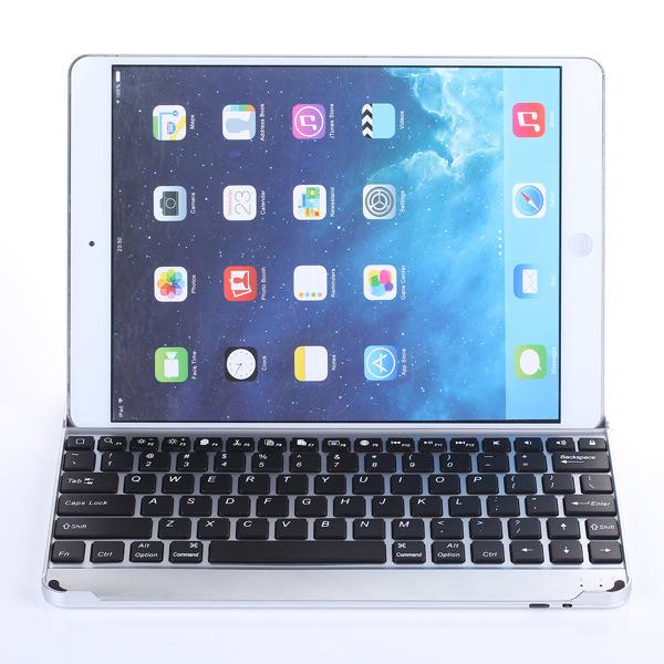 For iPad Air 2 Wireless Bluetooth Smart Backlight Keyboard Cases Aluminum Alloy Ultra thin Tablet PC Stand Cover For iPad Air/Air2 5