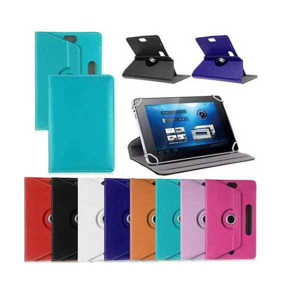 Universal Tablet PC Case 360 Degree Rotating Case PU Leather Stand Cover 7 inch Folding Folio Case for 7 inch Tablet PC