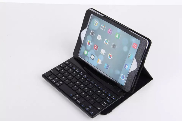 New Leather Case Stand Cover with Removable Bluetooth Keyboard Leather Case with Holder for iPad mini 1 2 3