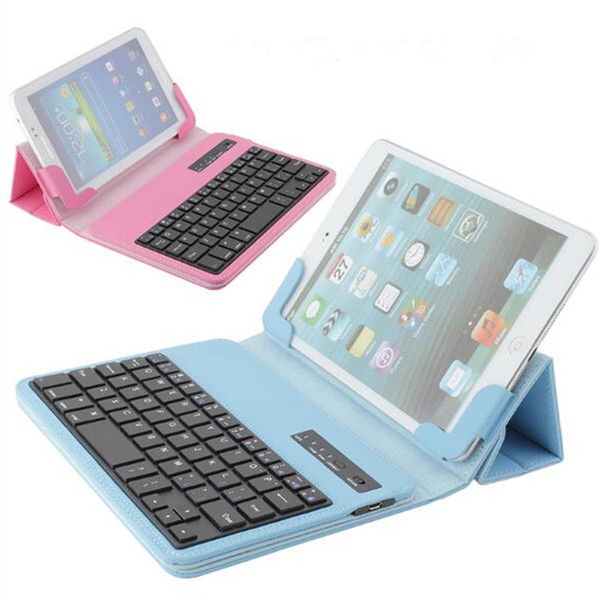 Ultra-Thin Universal PU Leather Wireless Bluetooth Keyboard Cover Case Holder Colorful For Tablet PC For iPad mini 2 3 Samsung N5100 P3100