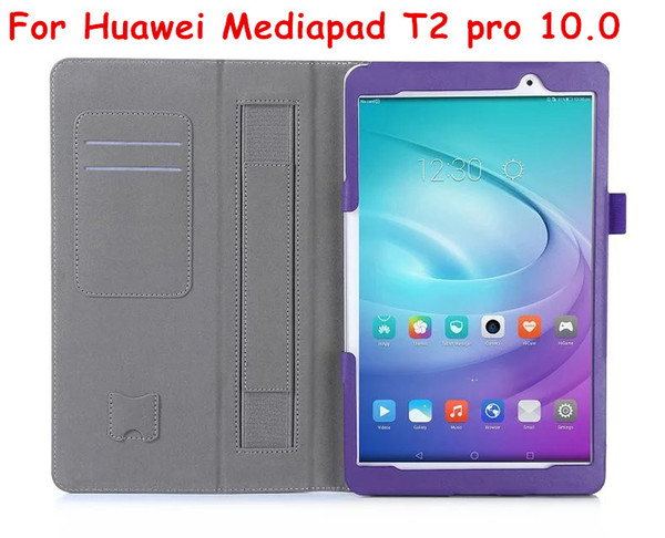 Wholesale- T2 Pro 10.0 Magnet Flip Cover For Huawei FDR-A01L FDR-A01W FDR-A03L Tablet Case PU Leather Case + Hand Holder + Card Slot