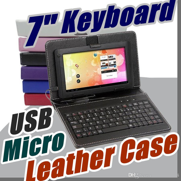 2017 Leather Case with Micro USB Interface Keyboard for 7 inch MID Tablet PC A-JP