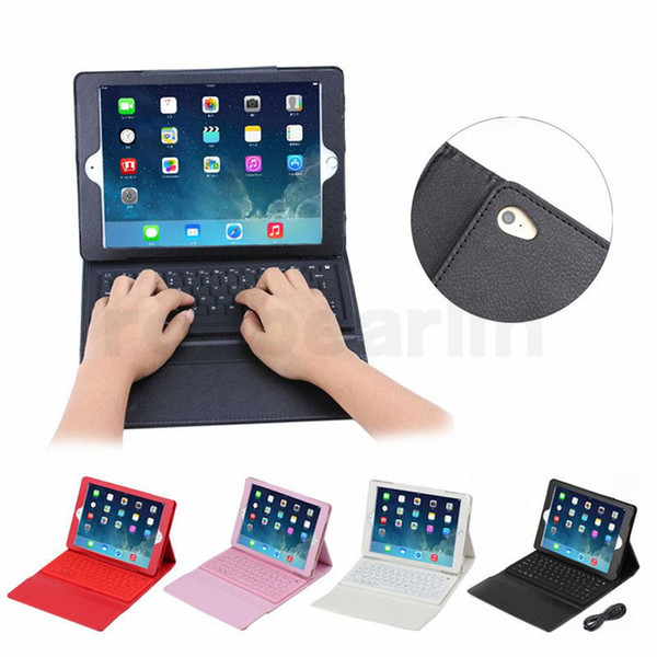 Bluetooth Wireless Keyboard leather case for Ipad Pro 1 2 3 4 5 air mini 2 retina Stand Holder Protector Protective Lined With Keyboard