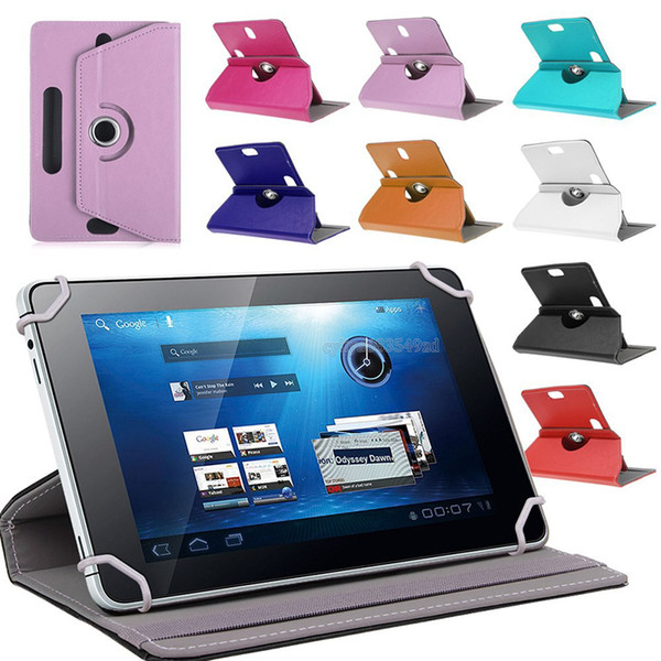 Universal Cases for Tablet 360 Degree Rotating Case 10 PU Leather Stand Cover 7 8 9 inch Fold Flip Covers Built-in Card Buckle for Mini iPad