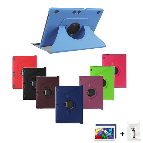 Wholesale-Cover for Lenovo Tab2 A10-70F A10-70 4G 10.1 Tablet Case(not for A7600)Rotating Stand Leather + Screen Protector Film+Stylus Pen