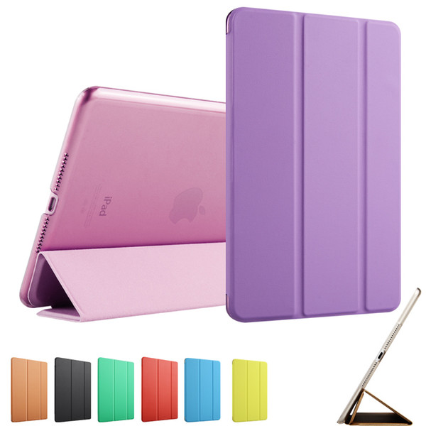 Wholesale- ZOYU PU Leather Transparent Back smart case for iPad mini 2 Ultra Slim Case for ipad mini Sleep Wake up case for ipad mini2