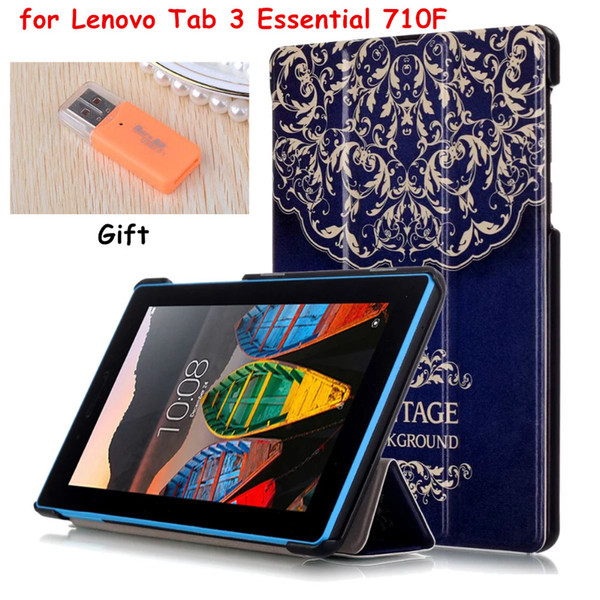 Wholesale- Magnetic Smart Cover For Lenovo Tab 3 Tab3 Essential 710F 710I Tablet Case Slim PU Leather Case Flip Cover Protective shell