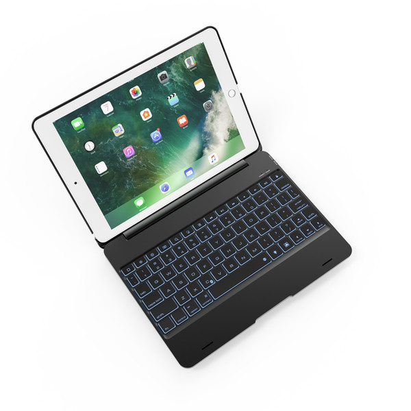 Landas 7 Colors Backlit Bluetooth Keyboard Case For New iPad 9.7 2017 A1822 A1823 Smart Case Keyboard For iPad 9.7 2017