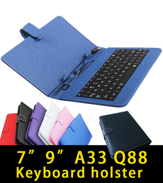 7/9inch Tablet PC PU Leather Keyboard Stand Case For 7/9 Inch Kids Tablet PC Q88 A33 7