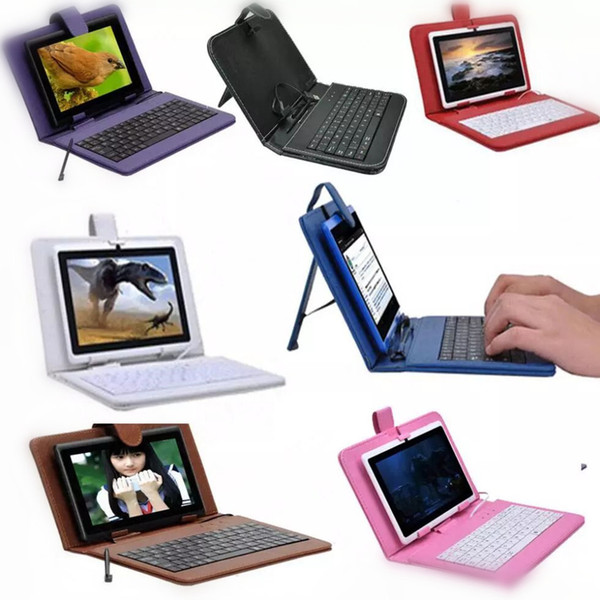 9 Inch Leather Case Keyboard Micro USB Port With Stand Protective Cover For 9 Inch A33 Android Tablet PC MID