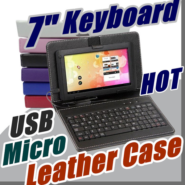 100X Leather Case with Micro USB Interface Keyboard for 7 inch MID Tablet PC A-JP