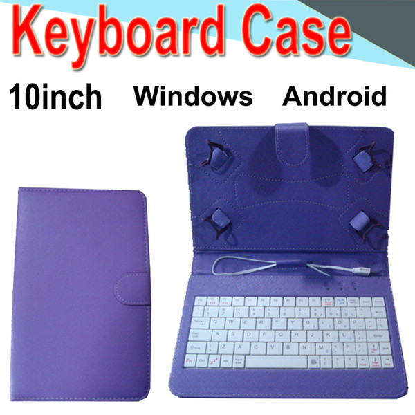 10inch Wire Keyboard Case Cover for Android Windows Ultra Thin Wireless ABS Keyboard PU Case Universal Mobile Phone XPT-3