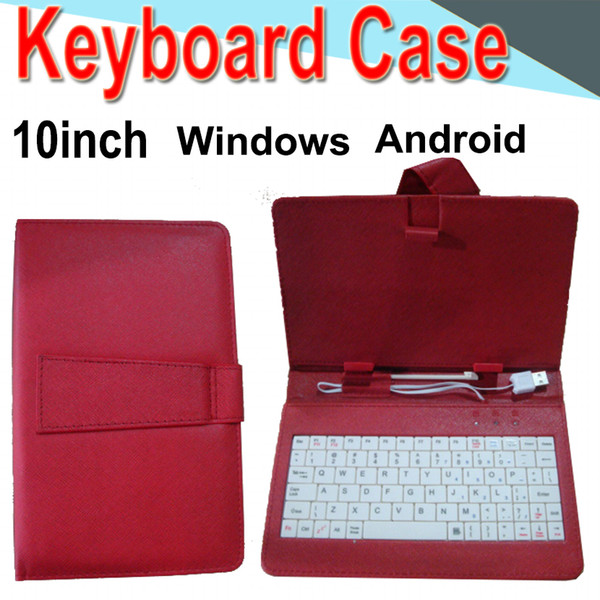 Wire Keyboard Case 10inch Cover for Android Windows Ultra Thin Wireless Color ABS Keyboard PU Case Universal Mobile Phone XPT-5