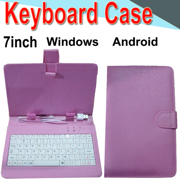 Wire Keyboard Case 7inch Cover for Android Windows Ultra Thin Wireless Color ABS Keyboard PU Case Universal Mobile Phone XPT-4