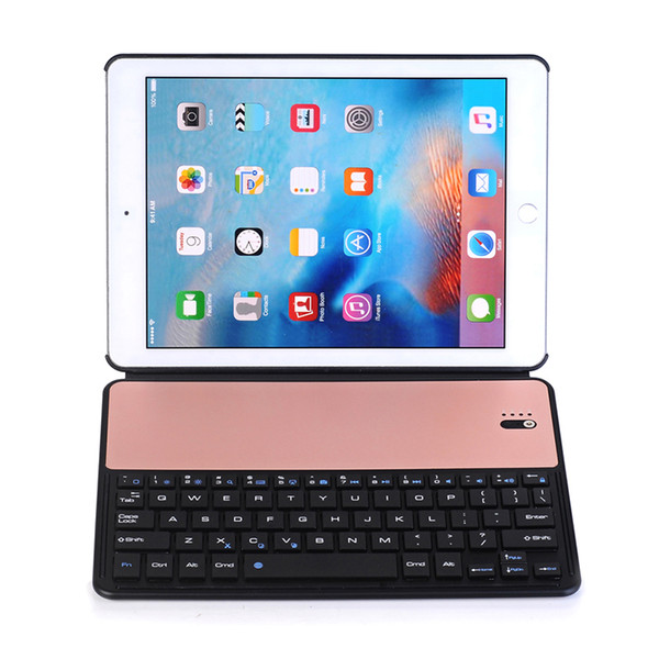 30PCS Leather Case Built-in Keyboard for New iPad 9.7 2017 2018 Aluminium Alloy Bluetooth Keyboard Cover for iPad Air 2 2028 +Stylus