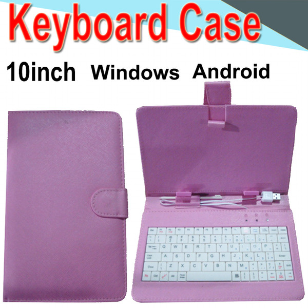 Wire Keyboard Case 10inch Cover for Android Windows Ultra Thin Wireless Color ABS Keyboard PU Case Universal Mobile Phone EXPT-5 50 Packs