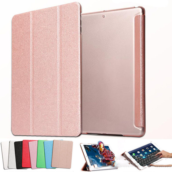 For iPad Pro 10.5 9.7 Mini Air 2 Foldable Magnetic Smart Cover Matte Cases silk pattern Cover With Auto Sleep Wake PCC068