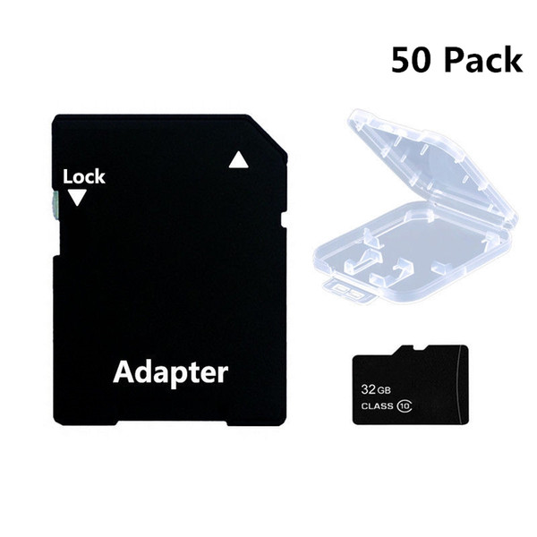 50 Pack Class 10 32GB TF Crad Flash Memory Card Micro SD Card 32GB for Tablet PC Smartphone Camera GPS Speaker Monitoring equipment Drone