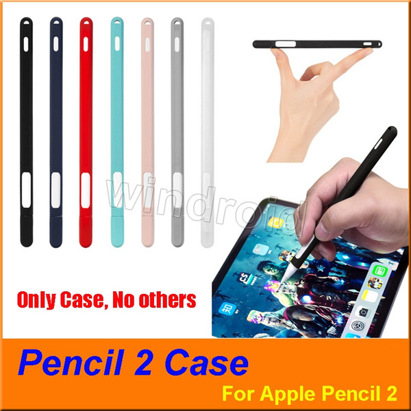 For Apple Pencil 2 Case iPad Pro 2018 Pencil case Tablet Touch Stylus Pen Protective Cover Pouch Portable soft Silicon Case colorful by DHL