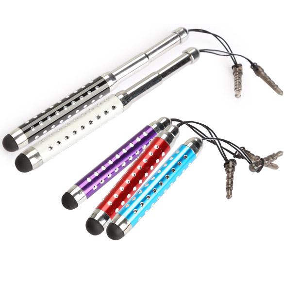 Retractable Three-tier With Rhinestone Capacitive Touch Screen Stylus Pen XXM