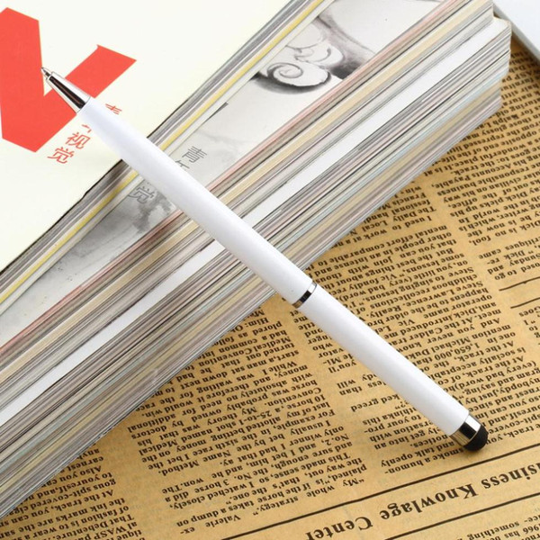 Wholesale-1pcs 2 in1 Capacitive Touch Screen Stylus Pen with Ball Point Pen for iPad 2 3 for iPhone 4 4S Drop Shipping Wholesale