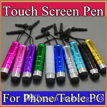 Mix Color Plastic Mini Short Capacitive Stylus Pen Touch Screen With Anti-Dust Plug For ipad iphone Samsung Galaxy Tablet PC Cellphone A-DB