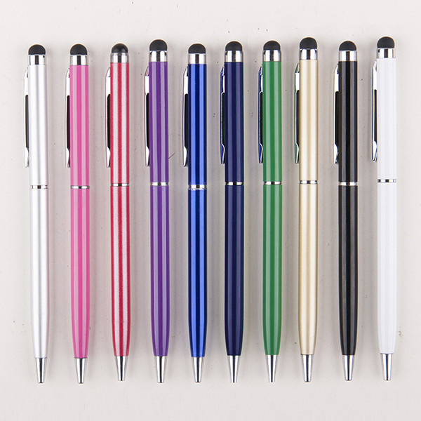 10 Colors 2 in 1 fine points of the touch pen stylus touches the capacitive touch pen microfiber ball pen for ipad iPhone android tablets