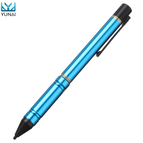 Wholesale- YUNAI Universal Aluminum Alloy 2.3mm Active Capacitance Stylus Pen For iPAD New Tablet Touch Screen Pen Stylus For Mobile Phone