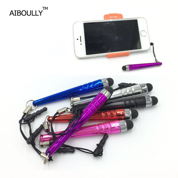 Wholesale- Universal Capacitive Screen Baseball Touch Pen Stylus for Smart Cell Phones Tablets Pens with Dust Plugs AIBOULLY