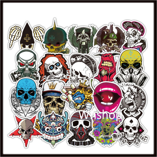 Waterproof Sticker Skull Skeleton Decal Vinyl Side Door Poster For Mobile Phone Car Truck Window motorcycle helmet hopper biker Stickers