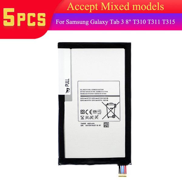 5pcs Tablet Battery T4450E For Samsung GALAXY Tab 3 8.0 T310 T311 T315 Li-ion Replacement Batterries 4450mAh