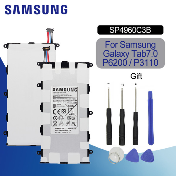 SAMSUNG SP4960C3B For Samsung GALAXY Tab 7.0 Plus P3110 P3100 P6200 P6210 Original Replacement Tablet Battery 4000mAh